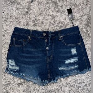 Hi Rise Cheeky Jean Shorts